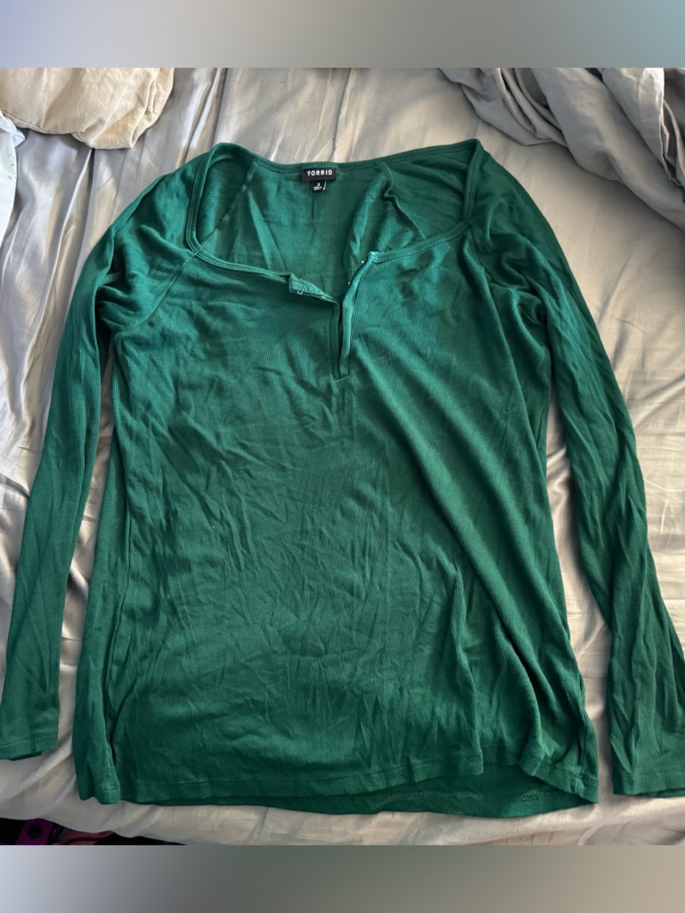torrid Emerald Green Ribbed Top